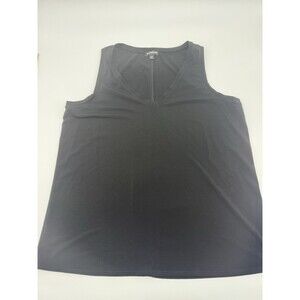 Express Women's Chiffon V-Neck Tank Shirt Black Size M